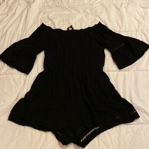 super cute off the shoulder black romper!!!